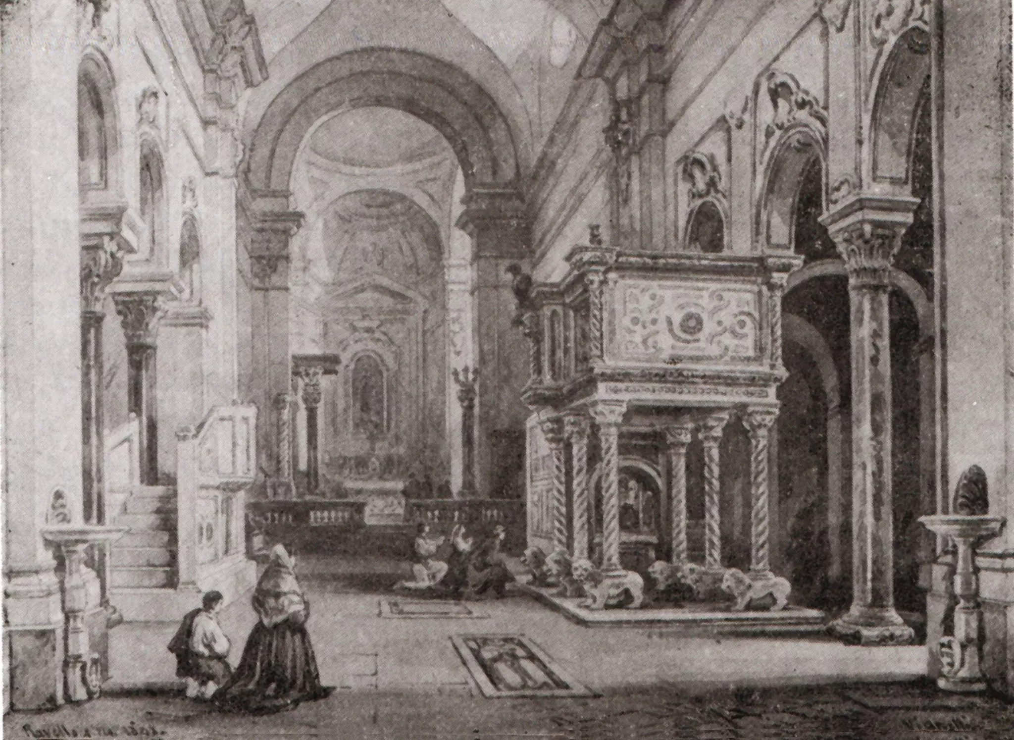 Lo smontaggio del ciborio e del portico