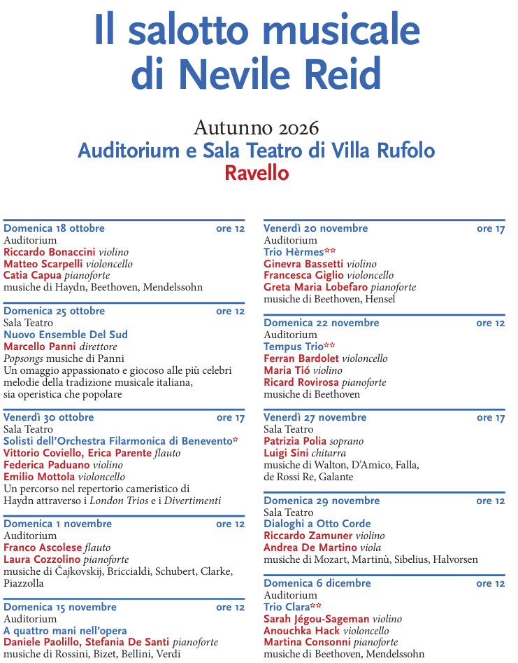Il salotto musicale di Nevile Reid